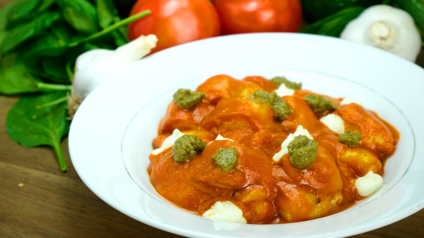 Gnocchi with Tomato, Basil Pesto & Goats Cheese Flavour Creations